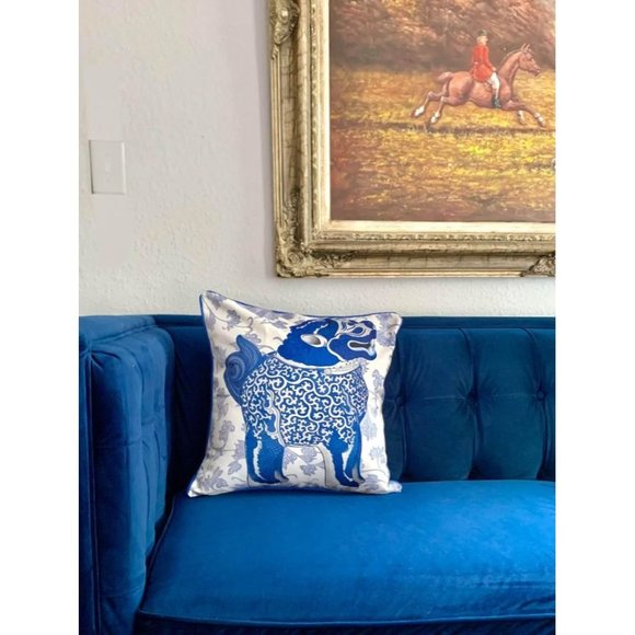 Pillow Cover with New Insert Foo Dog Design High Quality Oriental Style